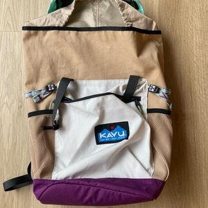 KAVU Tan and Purple Backpack